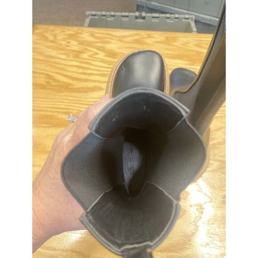 Khaite Bleecker Chelsea Boots Women's 7.5 Black Leather Mid-Calf Round Toe S34 - Picture 4 of 7